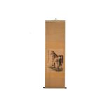 A CHINESE HANGING SCROLL OF HORSES