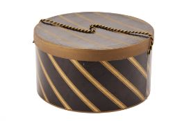 A VINTAGE STRIPED HAT BOX