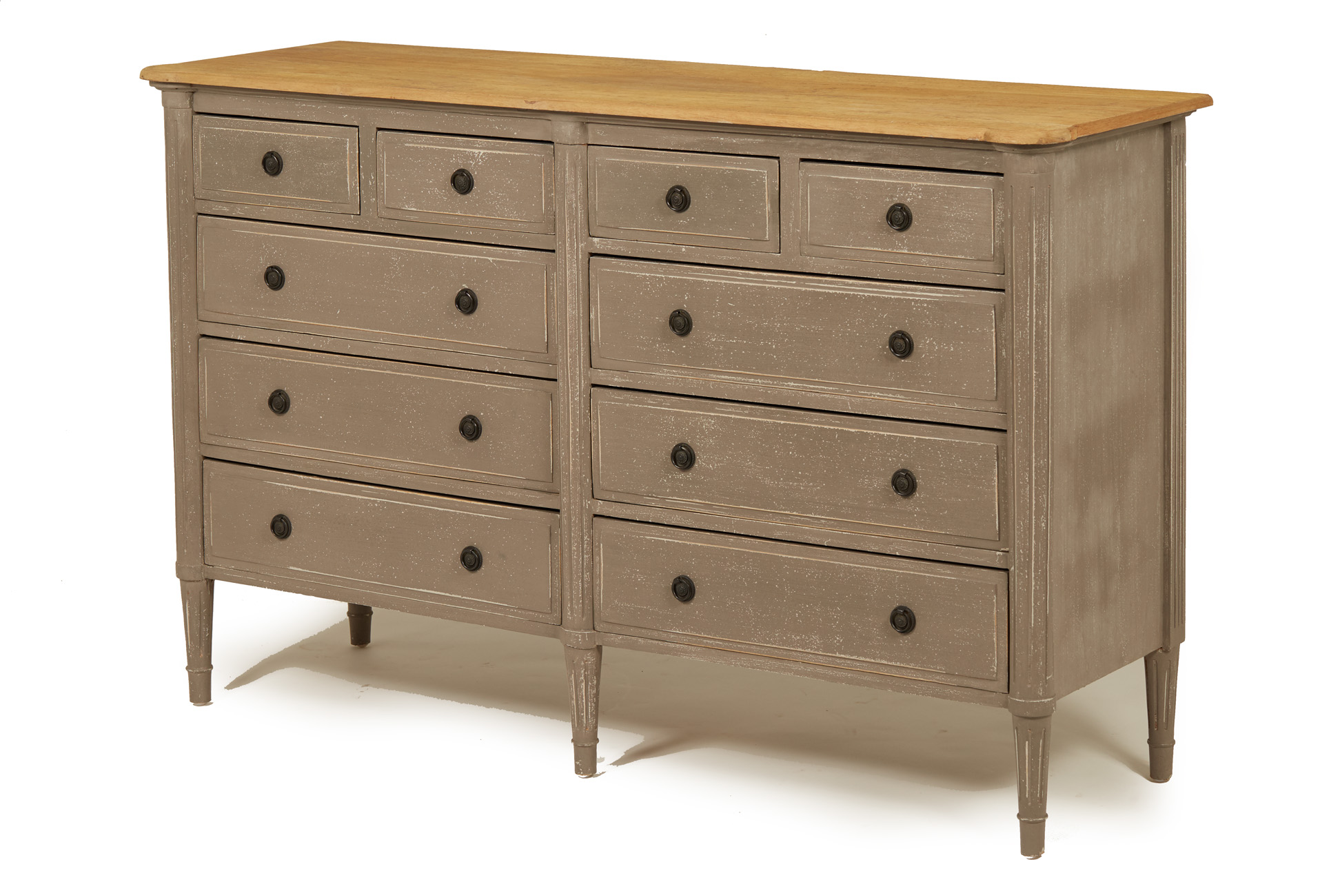 A 'LA MAISON' GREY PAINTED CHEST OF DRAWERS
