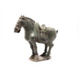 A CARVED HARDSTONE MODEL OF A HORSE