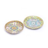 TWO CHINESE FAMILLE ROSE PORCELAIN DISHES