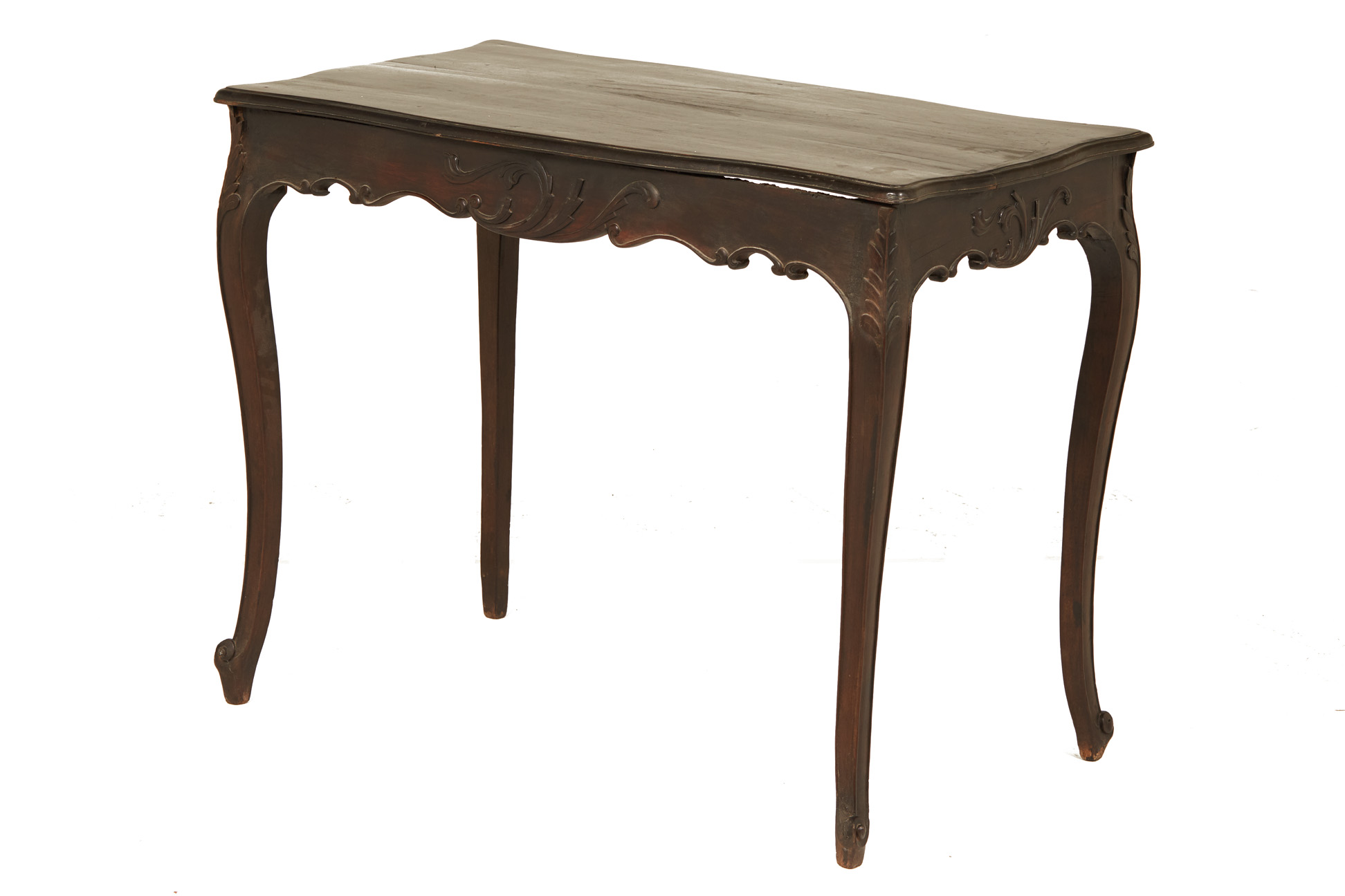A CARVED RECTANGULAR SIDE TABLE