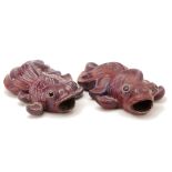 A PAIR OF CHINESE CERAMIC MODELS OF GOLDFISH