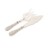 A PAIR OF SIECLE SILVER PLATED FISH SERVERS