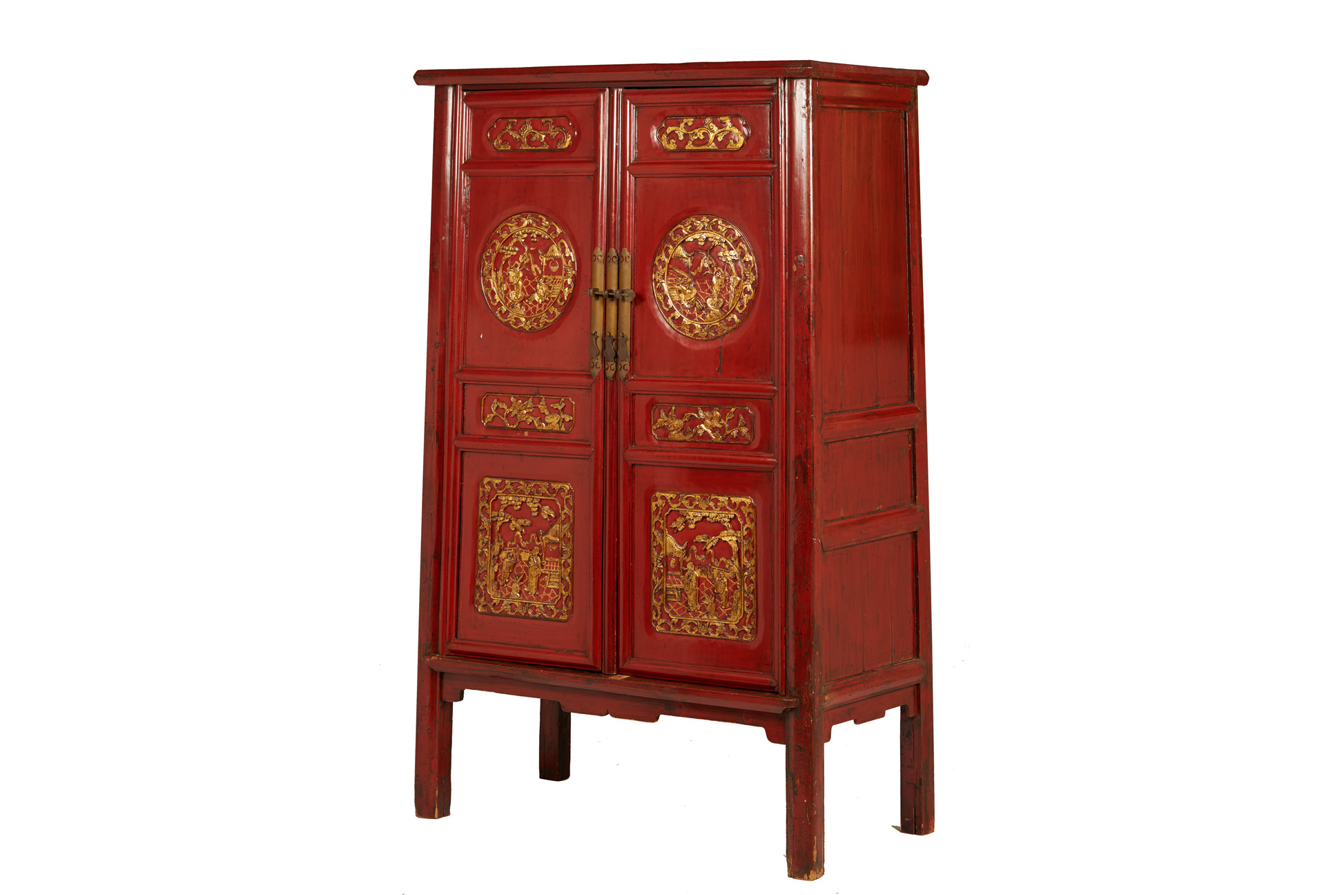 A CHINESE RED LACQUER CABINET