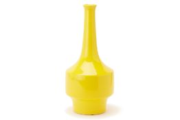 AN ASIATIDES YELLOW PORCELAIN VASE