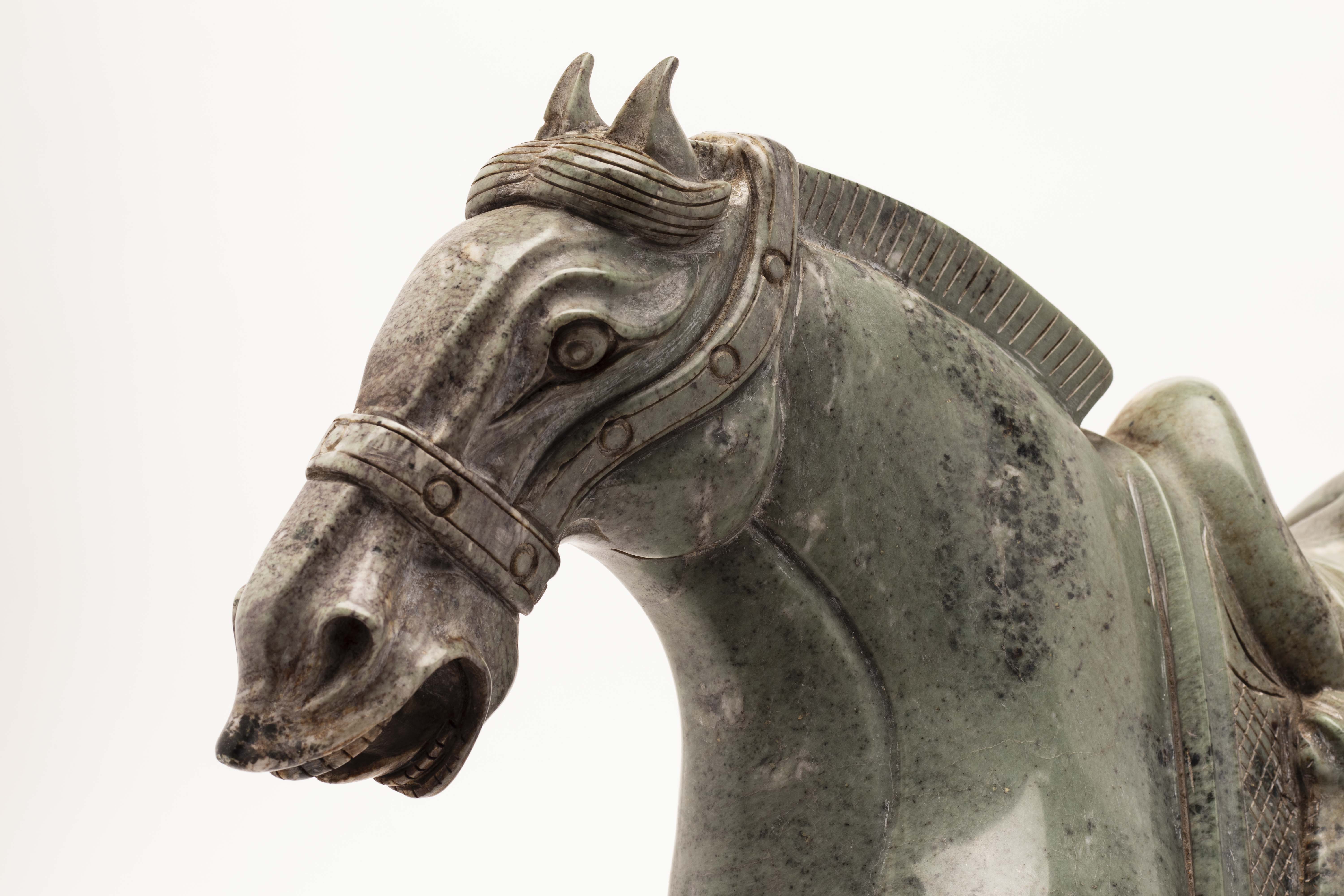 A CARVED HARDSTONE MODEL OF A HORSE - Image 2 of 2