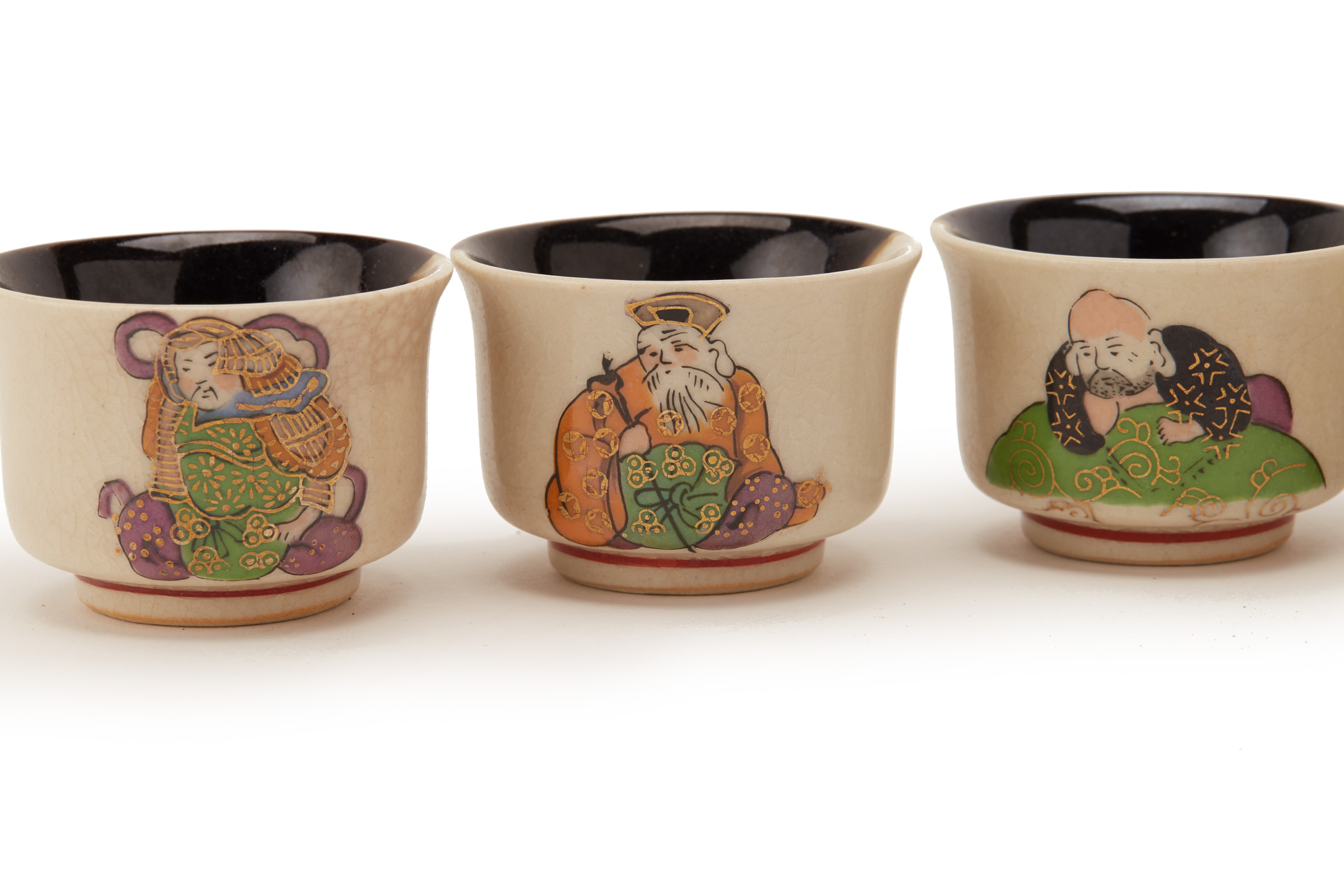 A SET OF SEVEN SAKE OR WINE CUPS - Image 2 of 5