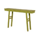 A GREEN PAINTED CHINESE CONSOLE TABLE