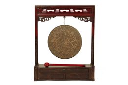 A CHINESE GONG ON STAND