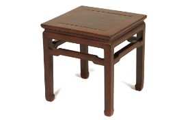 A SQUARE HONGMU/BLACKWOOD SIDE TABLE