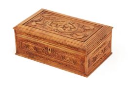 A CARVED WOOD BOX