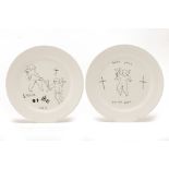 TWO ARTIST DESIGNED WEDGEWOOD PLATES