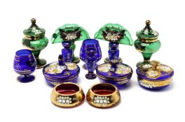 A QUANTITY OF BOHEMIA GLASS ITEMS AND OTHERS (14)