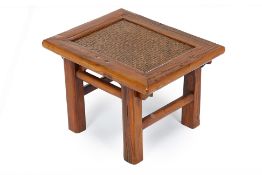 A SMALL CHINESE WOOD STOOL