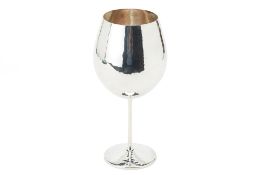 A LARGE ITALIAN SILVER WINE GOBLET