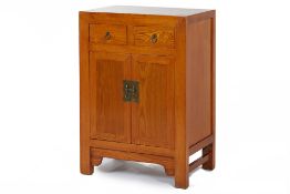 A CHINESE ELM SIDE CABINET