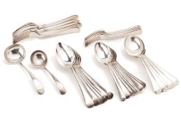 A GROUP OF ENGLISH SILVER PLATED CUTLERY (2)