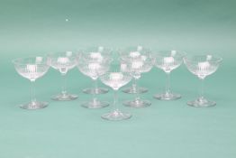A SET OF NINE BACCARAT CRYSTAL 'NANCY' CHAMPAGNE COUPES
