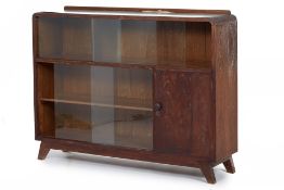 A VINTAGE GLAZED SIDE CABINET