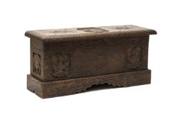 A THAI CARVED WOOD TRUNK