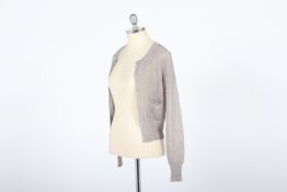 DRIES VAN NOTEN - A METALLIC KNITTED CARDIGAN