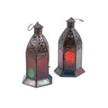 A PAIR OF GLAZED LANTERNS