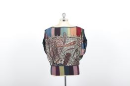 HERMES - A KNITTED AND PRINTED SILK BLOUSE