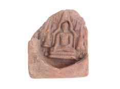 AN ANTIQUE TERRACOTTA BUDDHA VOTIVE