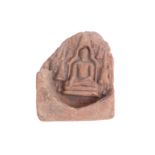 AN ANTIQUE TERRACOTTA BUDDHA VOTIVE