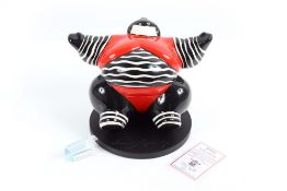 ARNAUD NAZARE-AGA - A RED WHITE AND BLACK SUMO SCULPTURE