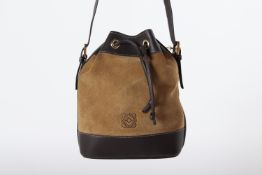 LOEWE - A BROWN SUEDE TOTE BAG