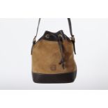 LOEWE - A BROWN SUEDE TOTE BAG