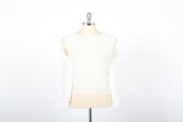 ISSEY MIYAKE - AN OFF-WHITE SHORT SLEEVED BLOUSE