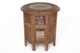 A INDIAN/MIDDLE EASTERN FOLDING SIDE TABLE