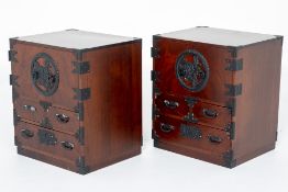 TWO SMALL JAPANESE BEDSIDE CABINETS