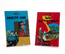 TWO TINTIN COVER PLAQUES