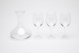 AN ENOTECA DECANTER AND GLASSES