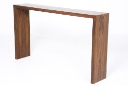 A CONTEMPORARY CONSOLE TABLE AND SIDE TABLE