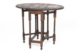 A SMALL OAK GATELEG TABLE