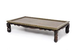 A CHINESE HARDWOOD OPIUM/COFFEE TABLE