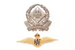 A GOLD AND ENAMEL RAF BROOCH