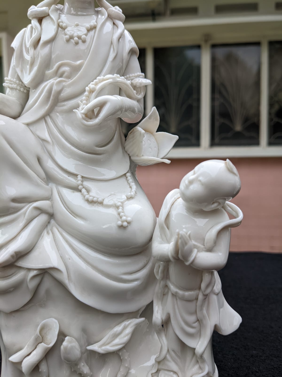 TWO BLANC DE CHINE PORCELAIN FIGURES OF GUANYIN - Image 3 of 12