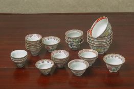 A GROUP OF FAMILLE ROSE PERANAKAN STYLE BOWLS AND TEABOWLS