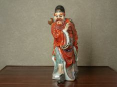 A FAMILLE ROSE PORCELAIN FIGURE OF ZHONG KUI