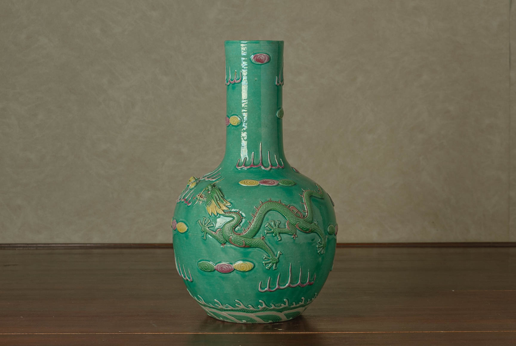 A MOULDED AND ENAMELLED BOTTLE VASE - Image 2 of 3