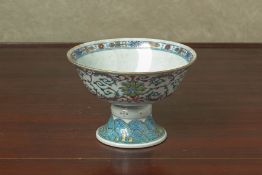 A DOUCAI PORCELAIN LOTUS STEM BOWL