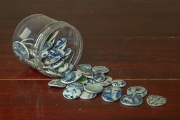 A LARGE GROUP OF BLUE AND WHITE PORCELAIN FRAGMENTS