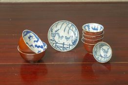 A GROUP OF BATAVIAN STYLE BLUE AND WHITE PORCELAIN ITEMS