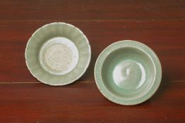 TWO SMALL SONG STYLE CELADON DISHES